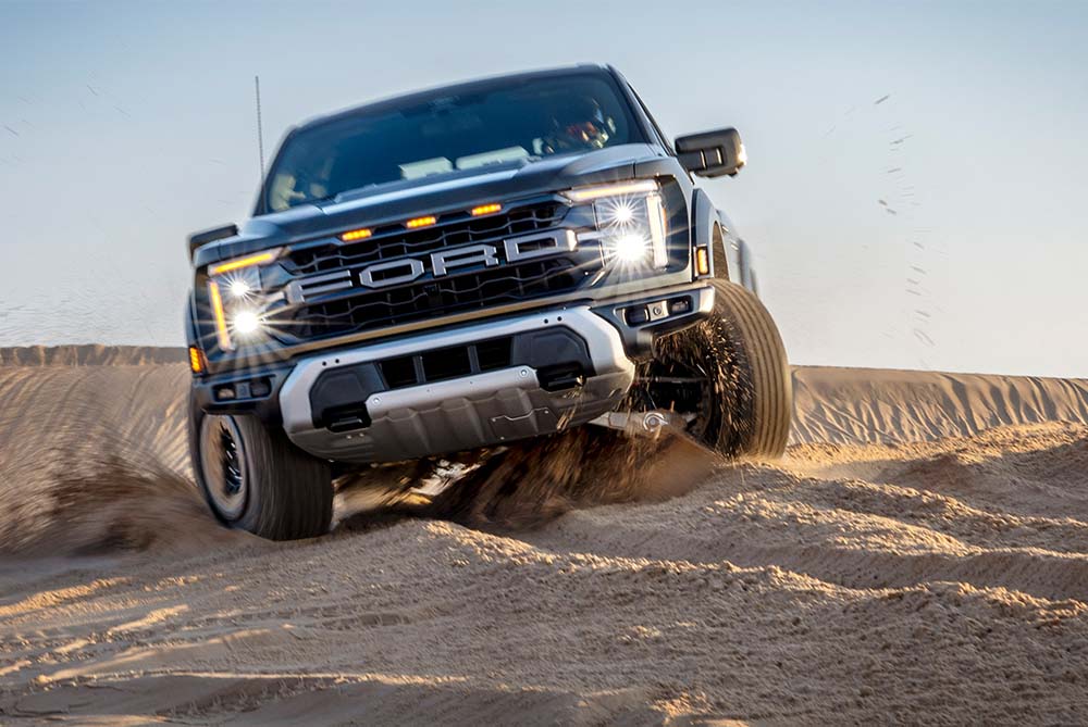 Ford F-150 driving in the desert