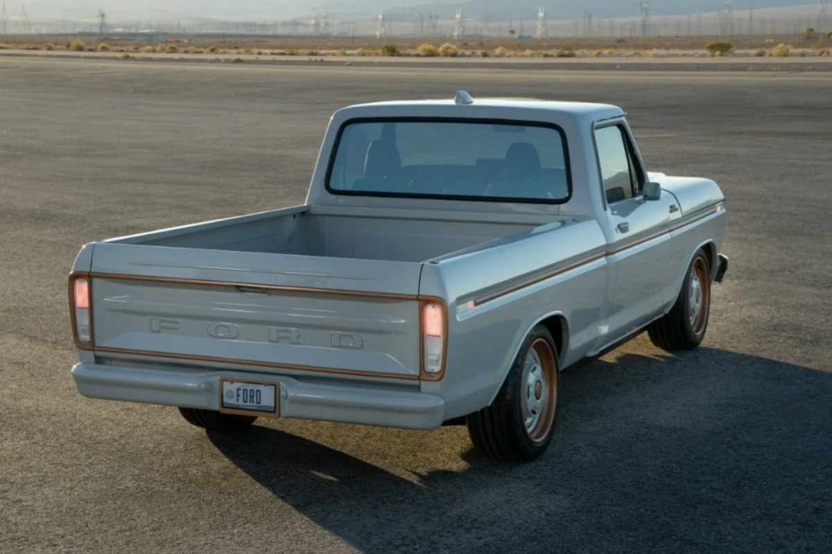 The rear of a Ford F-100 Eluminator