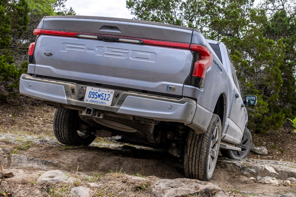 Ford F-150 driving on rocks