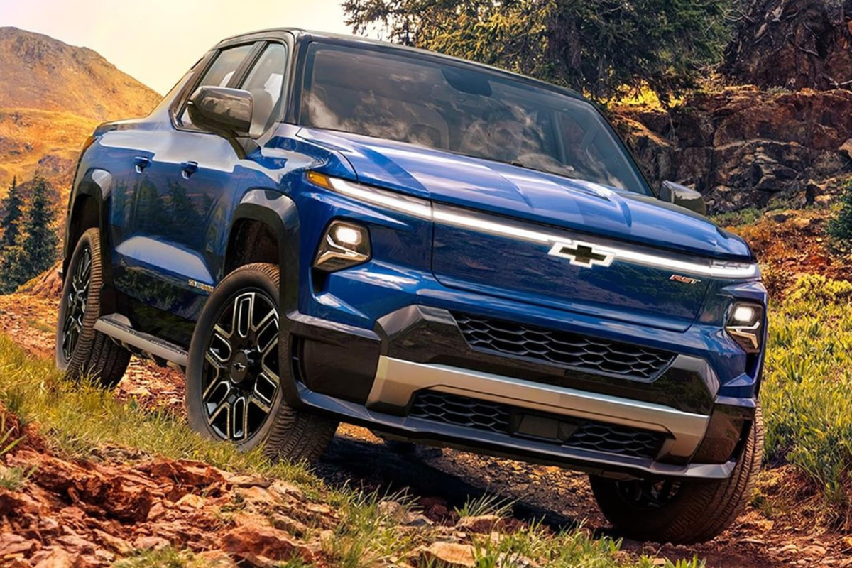 Chevrolet Silverado in a forest