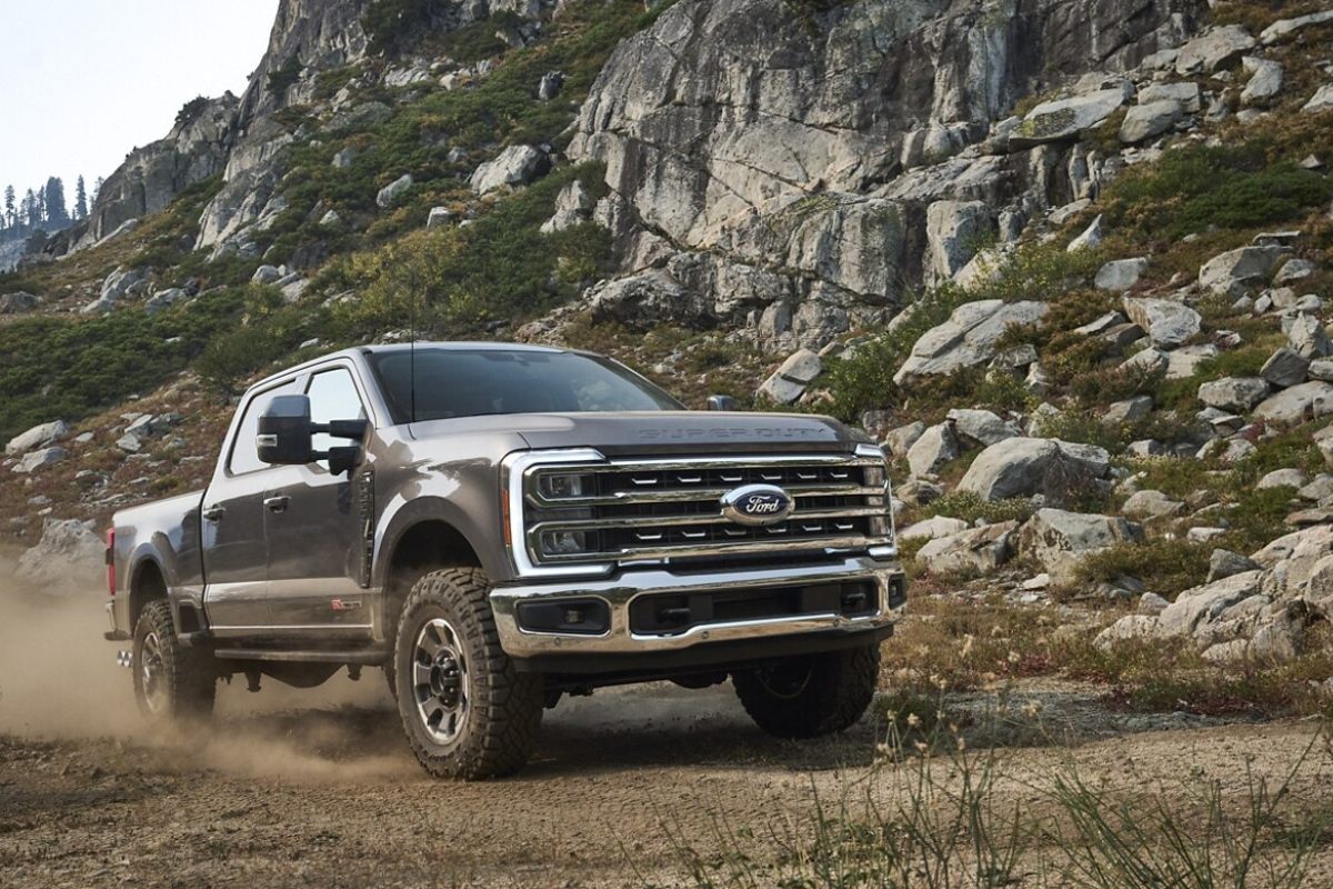 Ford Pickup off roading in the mountains