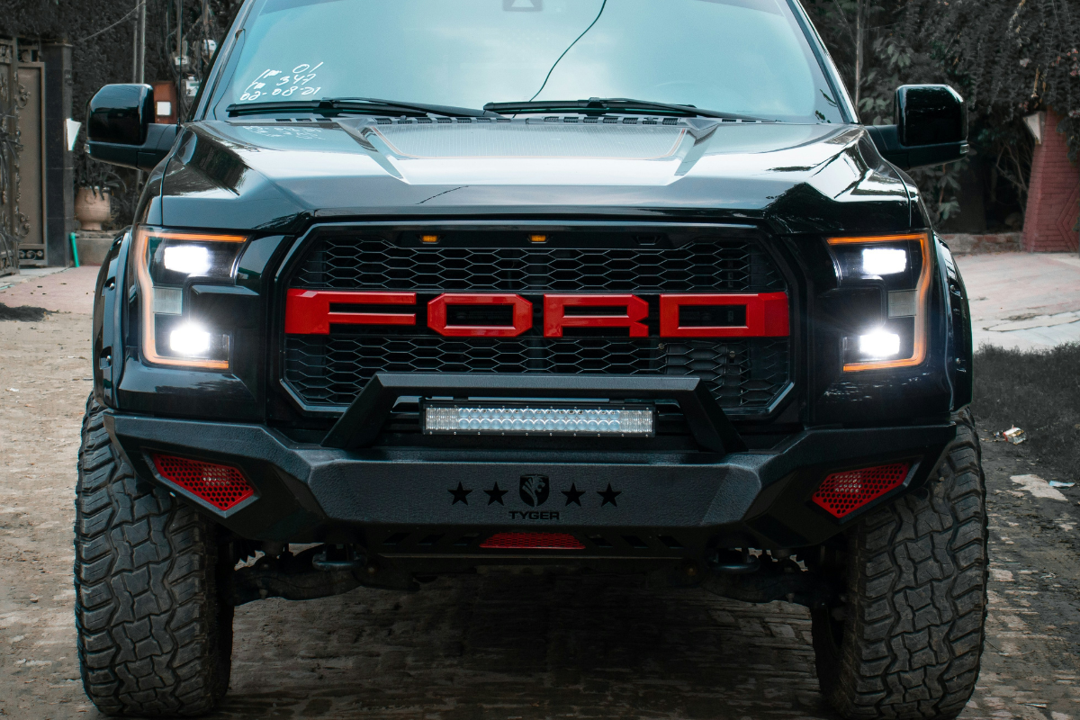 A  customised Ford Pickup truck